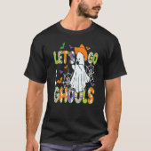 Retro Groovy Let's Go Ghouls Ghost 70s Spooky Hall T-shirt (Voorkant)