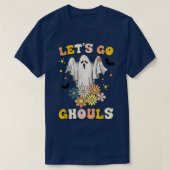 Retro Groovy Let's Go Ghouls Halloween Ghost Outfi T-shirt (Design voorkant)