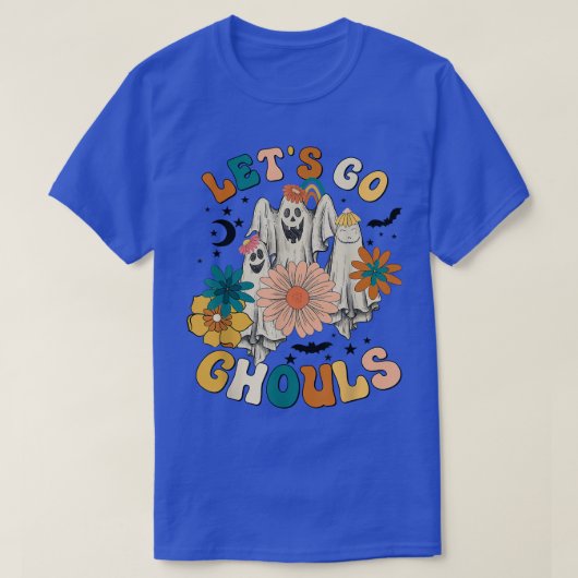 Retro Groovy Let's Go Ghouls Halloween Ghost Outfi T-shirt (Design voorkant)