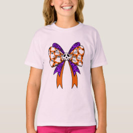 Retro groovy leuke geesten Halloween oranje paars T-shirt
