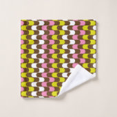 Retro Groovy Limoen roze bruin Abstract kunstpatro Bad Handdoek (Wasdoekje)
