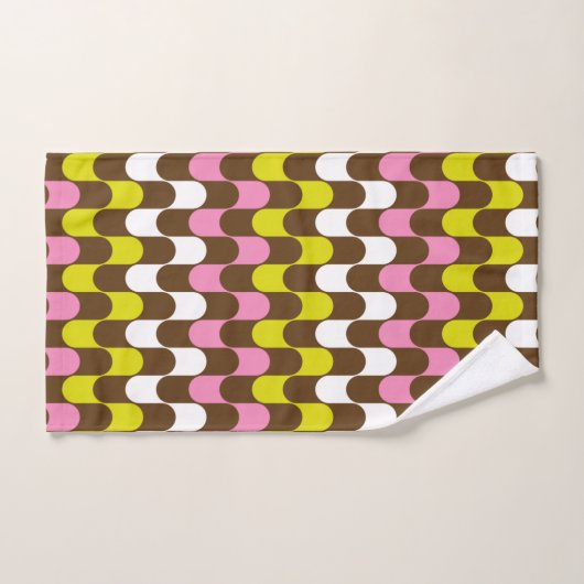 Retro Groovy Limoen roze bruin Abstract kunstpatro Bad Handdoek (Handdoek)