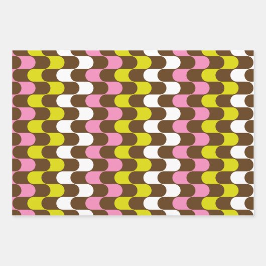 Retro Groovy Limoen roze bruin Abstract kunstpatro Inpakpapier Vel (Voorkant 2)