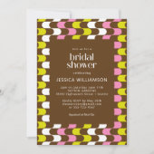 Retro Groovy Limoen Roze en bruin Vrijgezellenfees Kaart (Voorkant)