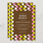 Retro Groovy Limoen Roze en bruin Vrijgezellenfees Kaart (Voorkant / Achterkant)