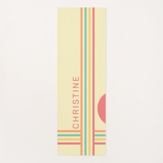 Retro Groovy Line Art Yogamat (Voorkant)