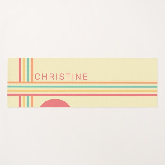 Retro Groovy Line Art Yogamat (Voorkant (horizontaal))