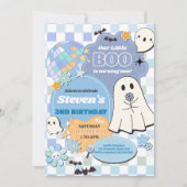 Retro Groovy Little Boo verjaardagsfeestje Kaart (Voorkant)