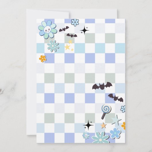 Retro Groovy Little Boo verjaardagsfeestje Kaart (Achterkant)