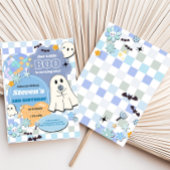 Retro Groovy Little Boo verjaardagsfeestje Kaart