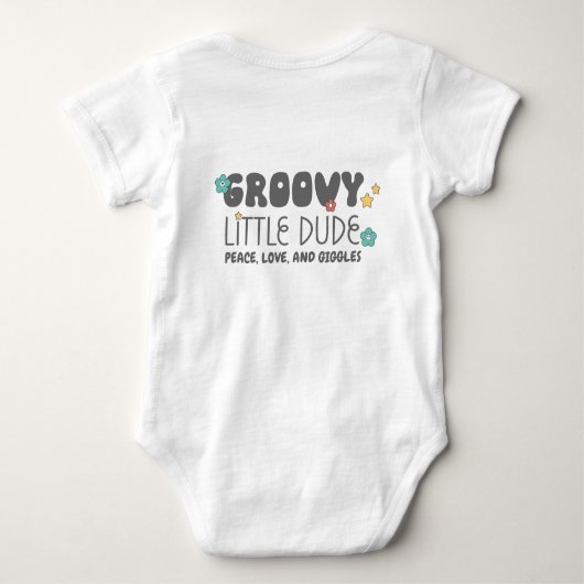 Retro Groovy Little Dude Boy Romper (Achterkant)