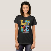 Retro Groovy LOVE Bus Monitor Life T-shirt (Voorkant volledig)