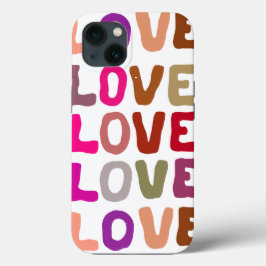 Retro groovy LOVE golvende letters herhalingspatro Case-Mate iPhone Case