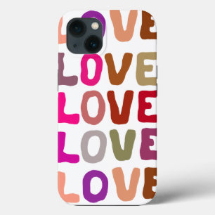 Retro groovy LOVE golvende letters herhalingspatro Case-Mate iPhone Case