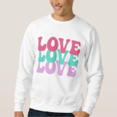 Retro Groovy Love Valentijn Regenboog Sweatshirt (Voorkant)