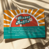 Retro Groovy Luier Raffle Kaart Zonnig Baby shower