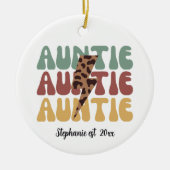 Retro groovy luipaardprint tante keramisch ornament (Voorkant)