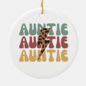 Retro groovy luipaardprint tante keramisch ornament (Achterkant)