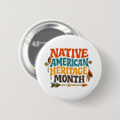 Retro Groovy Maand van de Erfgoed van de Inheemse Ronde Button 5,7 Cm (Voorkant /achterkant)