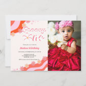 Retro groovy madeliefje Groovy Een eerste meisje v Kaart (Voorkant)