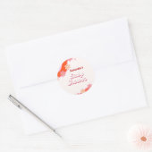 Retro Groovy madeliefje & Hart Valentijn Baby show Ronde Sticker (Envelop)