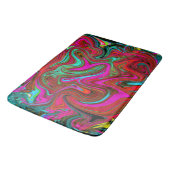 Retro Groovy Magenta, Red en Blue Abstract Art Badmat (Gekanteld)