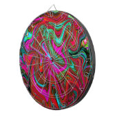 Retro Groovy Magenta, Red en Blue Abstract Art Dartbord (Voorkant Rechts)