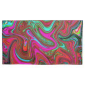 Retro Groovy Magenta, Red en Blue Abstract Art Kussensloop (Voorkant-Links)