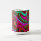 Retro Groovy Magenta, Red en Blue Abstract Art Magische Mok (Midden)