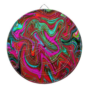 Retro Groovy Magenta, Rode en Blauwe Abstracte Kun Dartbord