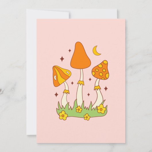 Retro Groovy Magic Hippie Mushroom 1e Verjaardag Kaart (Achterkant)