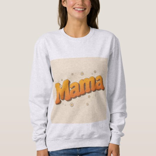 Retro Groovy Mama 70s Bubbel Letters Moederdag Trui (Voorkant)