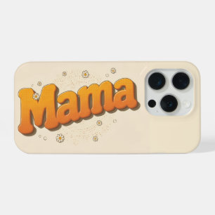 Retro Groovy Mama 70s Bubble Typografie Hoesje iPhone 15 Pro Case