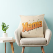Retro Groovy Mama 70s Typografie Boho Worp Kussen (Stoel)