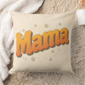 Retro Groovy Mama 70s Typografie Boho Worp Kussen (Deken)