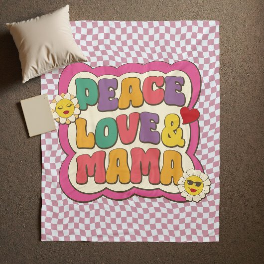Retro Groovy Mama Citaat Typografie Moederdag Fleece Deken