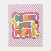 Retro Groovy Mama Citaat Typografie Moederdag Fleece Deken (Voorkant)