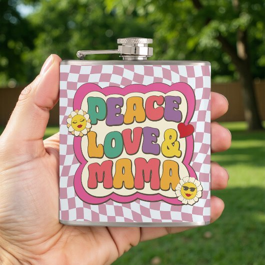 Retro Groovy Mama Citaat Typografie Moederdag Heupfles