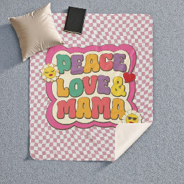 Retro Groovy Mama Citaat Typografie Moederdag Sherpa Deken