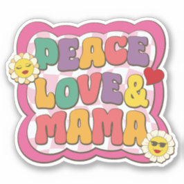 Retro Groovy Mama Citaat Typografie Moederdag Sticker