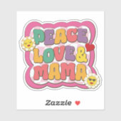 Retro Groovy Mama Citaat Typografie Moederdag Sticker (Vel)
