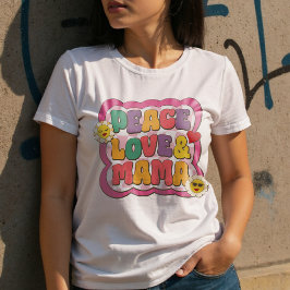 Retro Groovy Mama Citaat Typografie Moederdag T-shirt