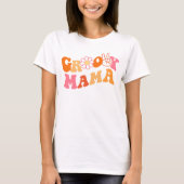 retro groovy mama eerste verjaardag matching t-shirt (Voorkant)