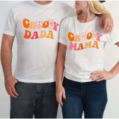 retro groovy mama eerste verjaardag matching t-shirt