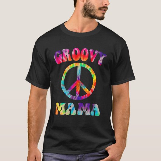 Retro Groovy Mama Family 1St Birthday Party Stropd T-shirt (Voorkant)
