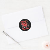 Retro Groovy Mama Is Mijn Valentijn Schattig Hart Ronde Sticker (Envelop)