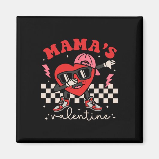 Retro Groovy Mama is mijn Valentijn Schattige Hear Magneet (Voorkant)