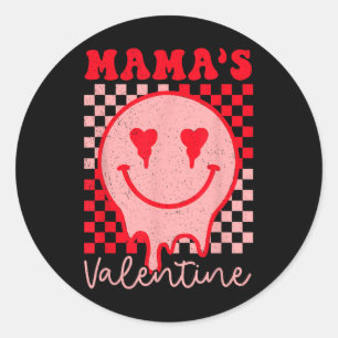 Retro Groovy Mama is mijn Valentijn Schattige Hear Ronde Sticker