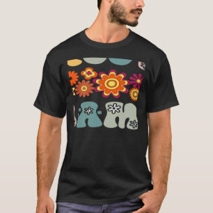 Retro Groovy Mama Matching Familie 1e Verjaardag T-shirt