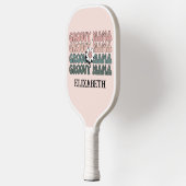 Retro Groovy Mama Modern Boho Colors Name Pickleball Paddle (Links)